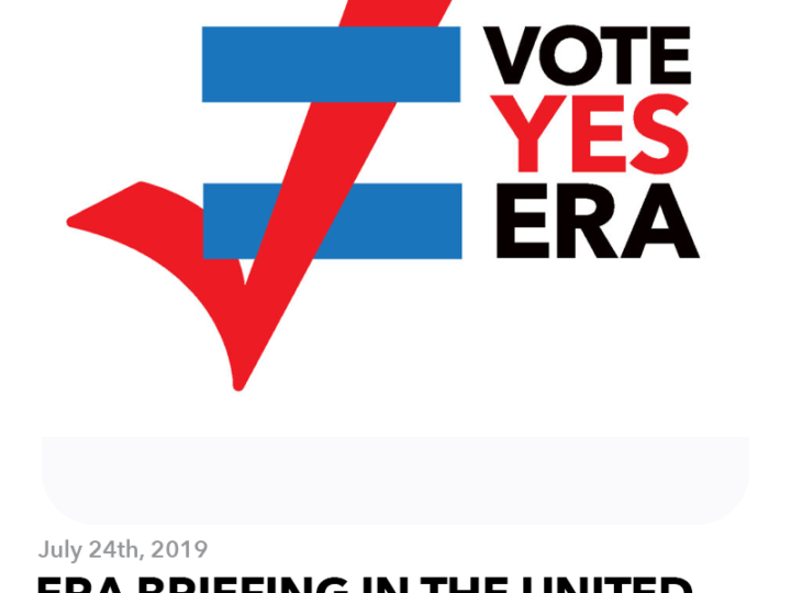 July 24, 2019: ERA Briefing in the United States Senate on Thursday July 27th 2019