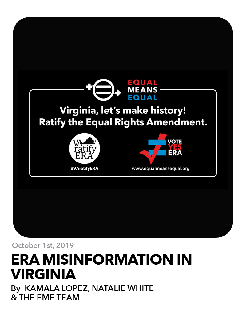 October 1, 2019: ERA Misinformation in Virginia