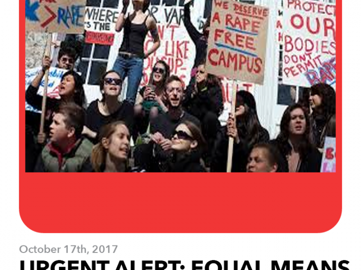 October 17, 2017: Equal Means Equal Holds Protest Demonstration in Boston Thursday October 19th at 12pm