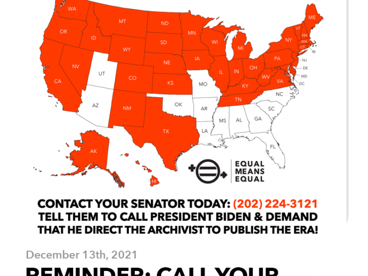 Reminder : Call Your Senators Today for ERA – America is in a Constitutional Crisis