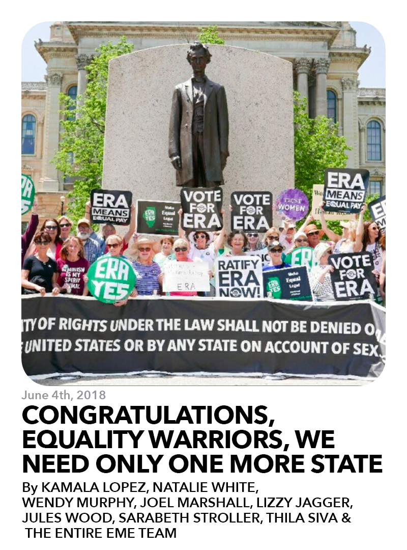 June 4, 2018: Congratulations, Equality Warriors, We Need Only One More State