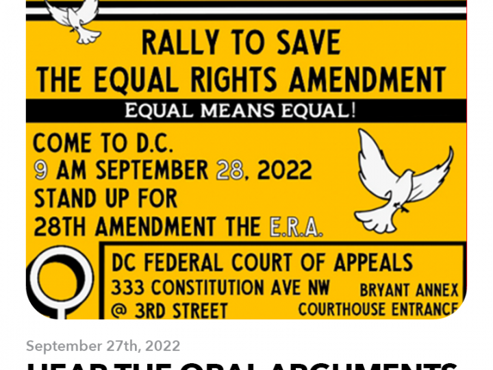 September 27, 2022: Hear the Oral Arguments Where Biden’s DOJ Argues AGAINST Women’s Equality and Watch the Rally Livestream 9am Wednesday September 28th